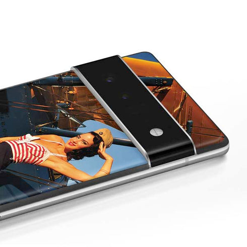 1940s Pin-Up On Stearman Biplane Google Pixel 6 Pro Skin